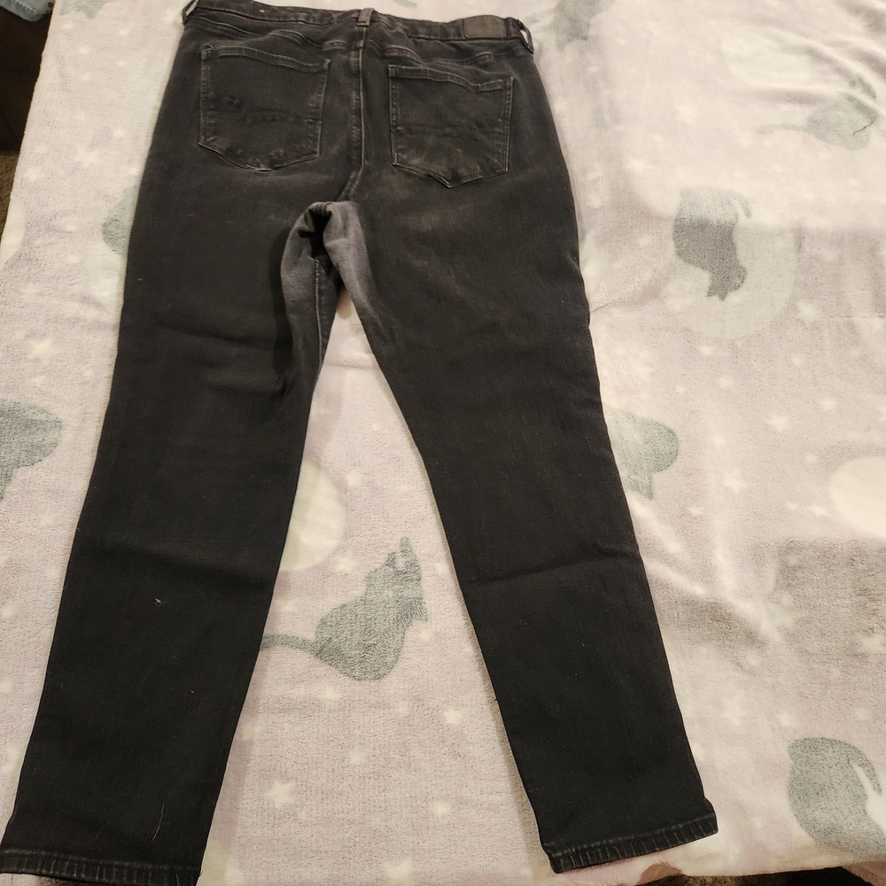 American Eagle Jeans Women's Size 16 Super High Rise Jegging Curvy Black Stretch - Picture 14 of 15